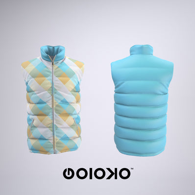 Blue Cream Check Check - Wind Breaker