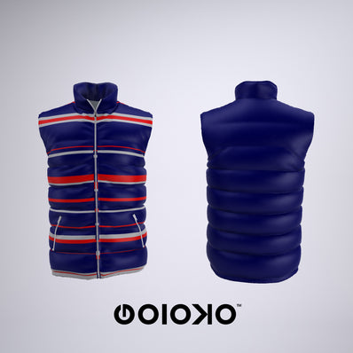 Orange Blue Pinstripe - Wind Breaker