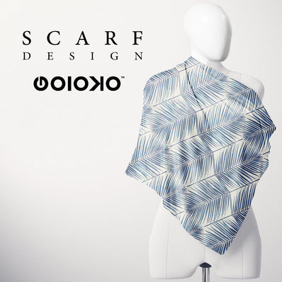 Light Blue Ferns - Scarf