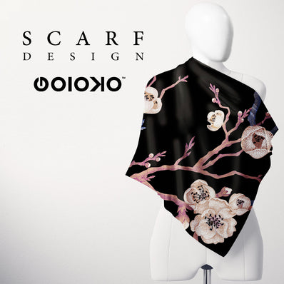 Black Chinese Trees - Scarf