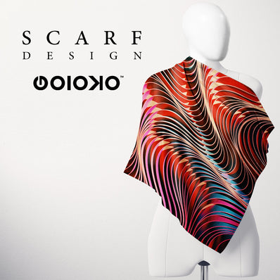 Burnt Orange Waves - Scarf