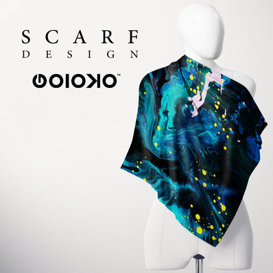 Deep Blue Paint Marble - Scarf