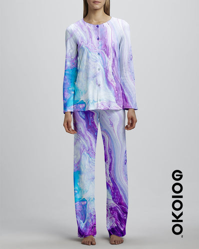Purple Mixed Paint - Ladies Silk