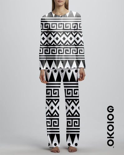 White Black Tribal - Ladies Silk