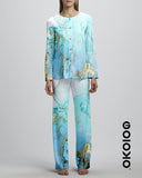 Blue Marble - Ladies Silk PJ