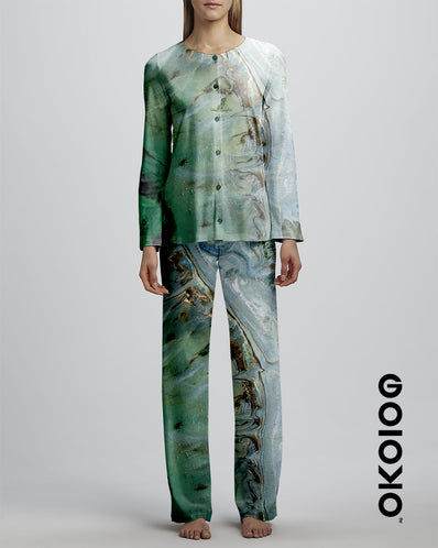 Teal Green Marble - Ladies Silk
