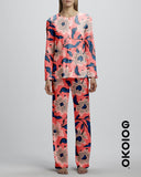 Peach Flowers - Ladies Silk