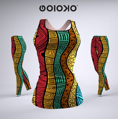 Multicolored Tribal - Ladies Gym Set