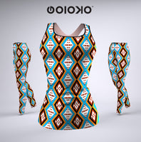 Blue Brown Tribal - Ladies Gym Set