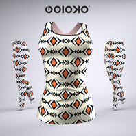 White & Brown Tribal - Ladies Gym Set