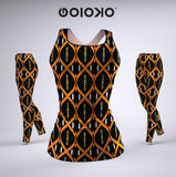 Black Brown African Tribal - Ladies Gym Set