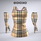 Brown Checked - Ladies Gym Set