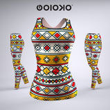 Red & Yellow Mosaic Tribal - Ladies Gym Set