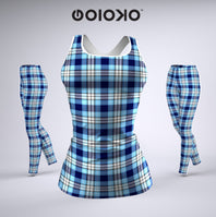 Blue Checked - Ladies Gym Set