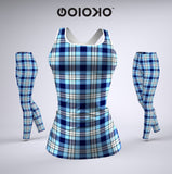 Blue Checked - Ladies Gym Set