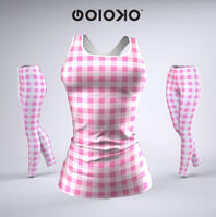 Pink Checked- Ladies Gym Set