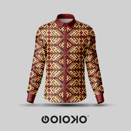 African Brown Tribal - Men's Formal Satin Shirt
